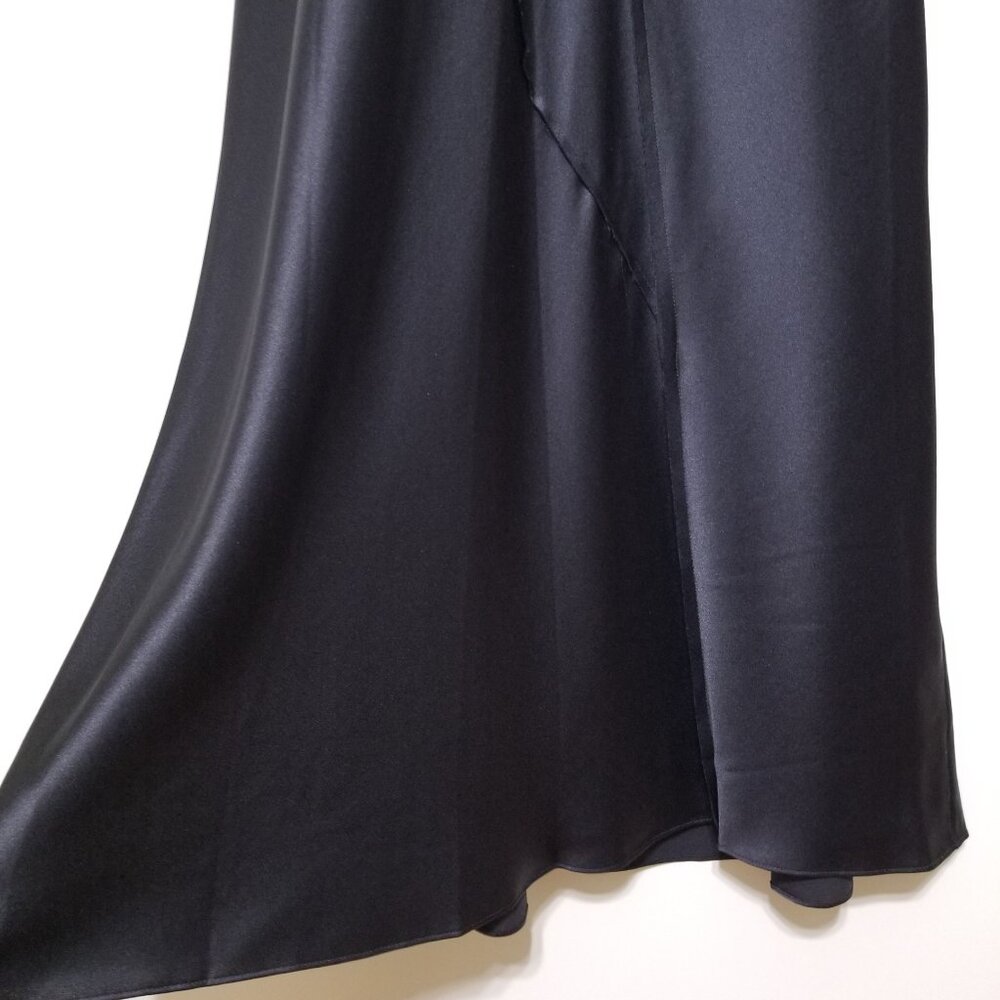 NWT Vince Raw Edge Silk Tank Midi Slip Dress in Iron Darkβ Navy Size XS, S $345 - Picture 10 of 16